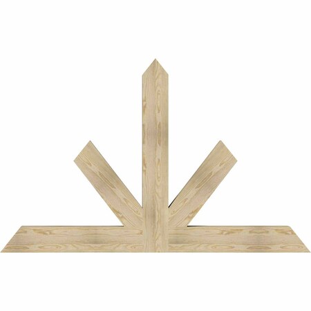 Ekena Millwork Saratoga Rough Sawn Timber Gable Bracket, Douglas Fir, 72"W x 45"H x 4"D x 6"F, 15/12 Pitch GBW072X45X0406SAR00RDF